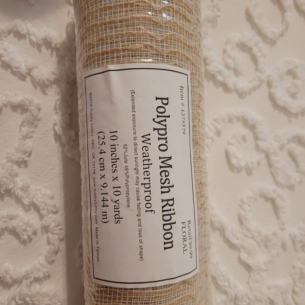 Hobby Lobby Black/white, Black/tan Mesh Rolls, Craft Supply, Wreath Supplies